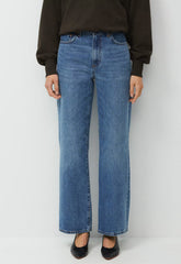 Denim Forum The Farrah Hi-Rise Wide Jean - 5 YRS KISS N TELL BLEU