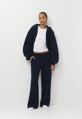 Cozy Sweatfleece Boyfriend Wide Sweatpant - ADMIRAL NAVY