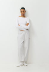 Cozy Sweatfleece Mega Jogger - HTR CLD WHITE/VSTY RED
