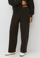 Cozy Sweatfleece Boyfriend Barrel Sweatpant - CACAO NIB BROWN