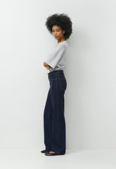 Denim Forum Remy Hi-Rise Wide Jean - NO-STRESS DARK BLUE