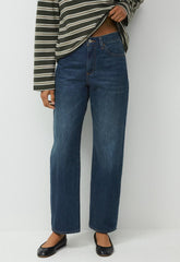 Denim Forum The '90s Marlo Hi-Rise Baggy Jean - BE ABOUT DARK BLEU