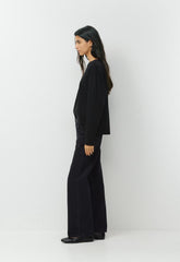 Denim Forum The Farrah Lo-Rise Wide Jean - BLACK EYELINER