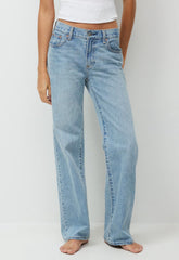 Denim Forum The Farrah Lo-Rise Wide Jean - 7 YRS BLEU TABOO