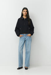 Denim Forum The ‘90s Relaxed Ultra Lo-Rise Wide Jean - 7 YRS BLEU TABOO