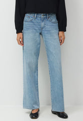 Denim Forum The ‘90s Relaxed Ultra Lo-Rise Wide Jean - 7 YRS BLEU TABOO
