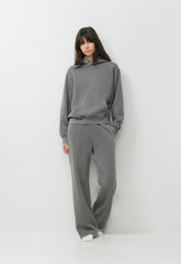 Cozy Sweatfleece Boyfriend Wide Sweatpant - LIVED-IN DARK GREY