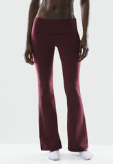 BUTTER Foldover Flare 32 Legging - GALA PLUM