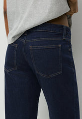 Denim Forum Salma Super Lo-Rise Straight Jean - NO-STRESS DARK BLUE