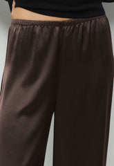Archer Satin Pant - RICH MOCHA BROWN