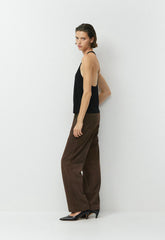 Vivian Pant - Suede - DARK CHOCOLATE