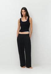 Terry Sweatfleece Mega Pleated Sweatpant - BLACK