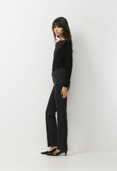 Denim Forum The ‘90s Snatched Hi-Rise Straight Jean - BLACK EYELINER