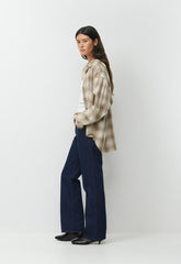Denim Forum The Farrah Lo-Rise Wide Jean - NO-STRESS DARK BLUE