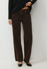 Denim Forum The Farrah Lo-Rise Wide Jean - ROOT BROWN