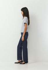 Denim Forum 004 Hi-Rise Straight Jean - NO-STRESS DARK BLUE