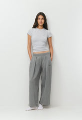 Terry Sweatfleece Mega Pleated Sweatpant - HEATHER DARK GREY