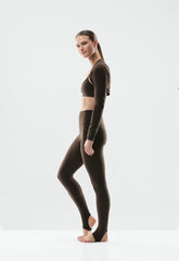 BUTTER Cheeky Hi-Rise Stirrup Legging - CACAO NIB BROWN
