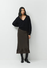 Henrietta Satin Skirt - CC N BROWN/CC NB BROWN