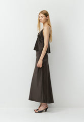 Capture Satin Skirt - CACAO NIB BROWN