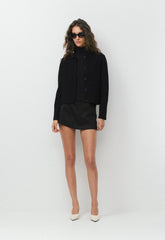 Jewel Linen Skort - BLACK