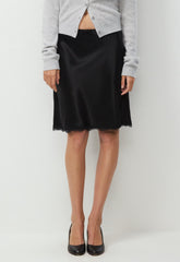 Felicity Satin Skirt - BLACK