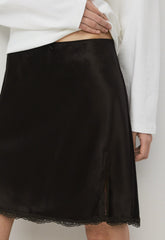 Felicity Satin Skirt - CACAO NIB BROWN