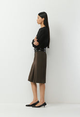 Optics Skirt - Sway Crepe - DARK COFFEE