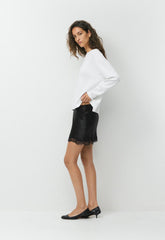Downtown Satin Skirt - BLACK