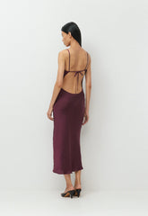 Duskfall Satin Dress - GALA PLUM
