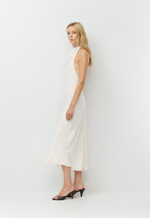 Audience Satin Maxi Halter Dress - LIGHT BIRCH