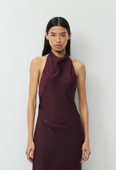 Audience Satin Maxi Halter Dress - CARDAMON