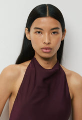 Audience Satin Maxi Halter Dress - CARDAMON