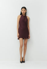 Audience Satin Mini Halter Dress - CARDAMON