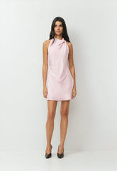 Audience Satin Mini Halter Dress - SUGARPLUM LILAC