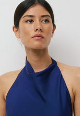 Audience Satin Mini Halter Dress - BYRON BLUE