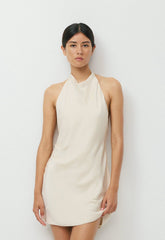Audience Satin Mini Halter Dress - SEASIDE CREAM