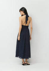 Orchardine Halter Dress - ADMIRAL/WHITE