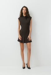 Playbook Satin Dress - CACAO NIB BROWN