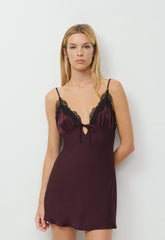 Starlet Satin Dress - CARDAMON/BLACK