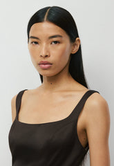 Headliner Satin Dress - CACAO NIB BROWN