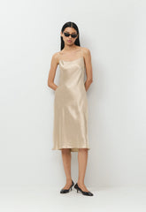 Charter Silk Dress - MARCONA BEIGE
