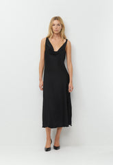 Delilah Satin Dress - BLACK