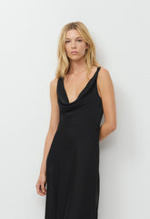 Delilah Satin Dress - BLACK