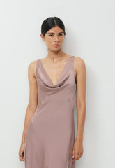 Delilah Satin Dress - DUSTY MAUVE
