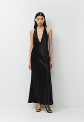 Spotlight Satin Dress - BLACK