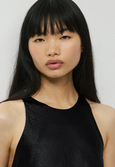Windswept Satin Dress - BLACK