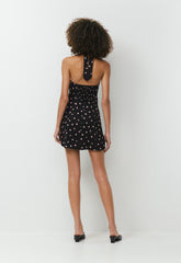 Winnie Halter Dress - BLACK/PINK