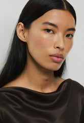 Choreo Satin Dress - CACAO NIB BROWN