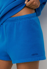 Cozy Sweatfleece Perfect Hi-Rise Mini Short - LAZULI BLUE